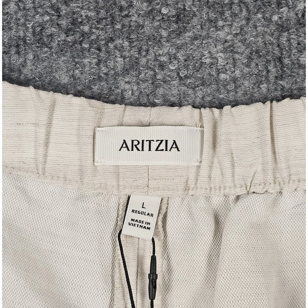 Aritzia Lodge Linen Wide Leg Pants Women's Size Large Undyed Ecru